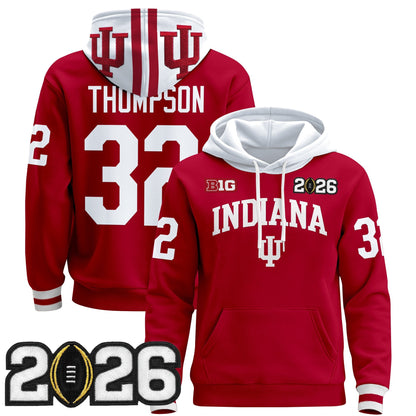 Men's Indiana Hoosiers 2026 CFP Final Patch Premium Pullover Hoodie - All Stitched