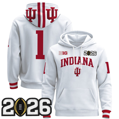 Men's Indiana Hoosiers 2026 CFP Final Patch Premium Pullover Hoodie - All Stitched
