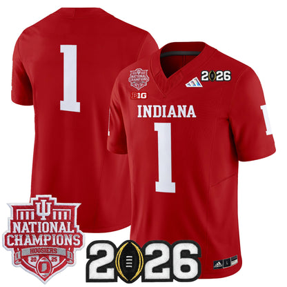  Indiana Hoosiers 2025 National Champions & 2026 CFP Final Patch Vapor Limited Jersey - Stitched