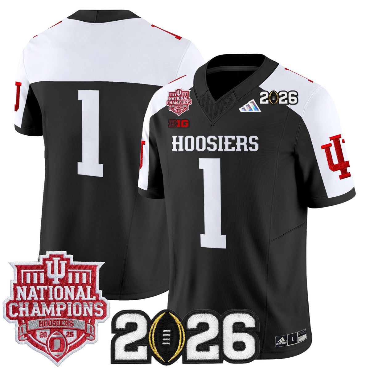  Indiana Hoosiers 2025 National Champions & 2026 CFP Final Patch Vapor Limited Jersey - Stitched
