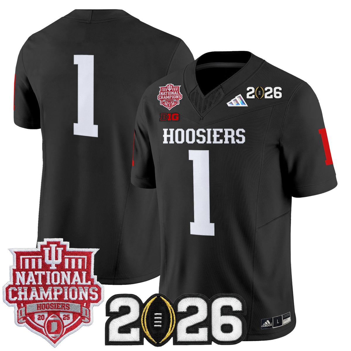  Indiana Hoosiers 2025 National Champions & 2026 CFP Final Patch Vapor Limited Jersey - Stitched