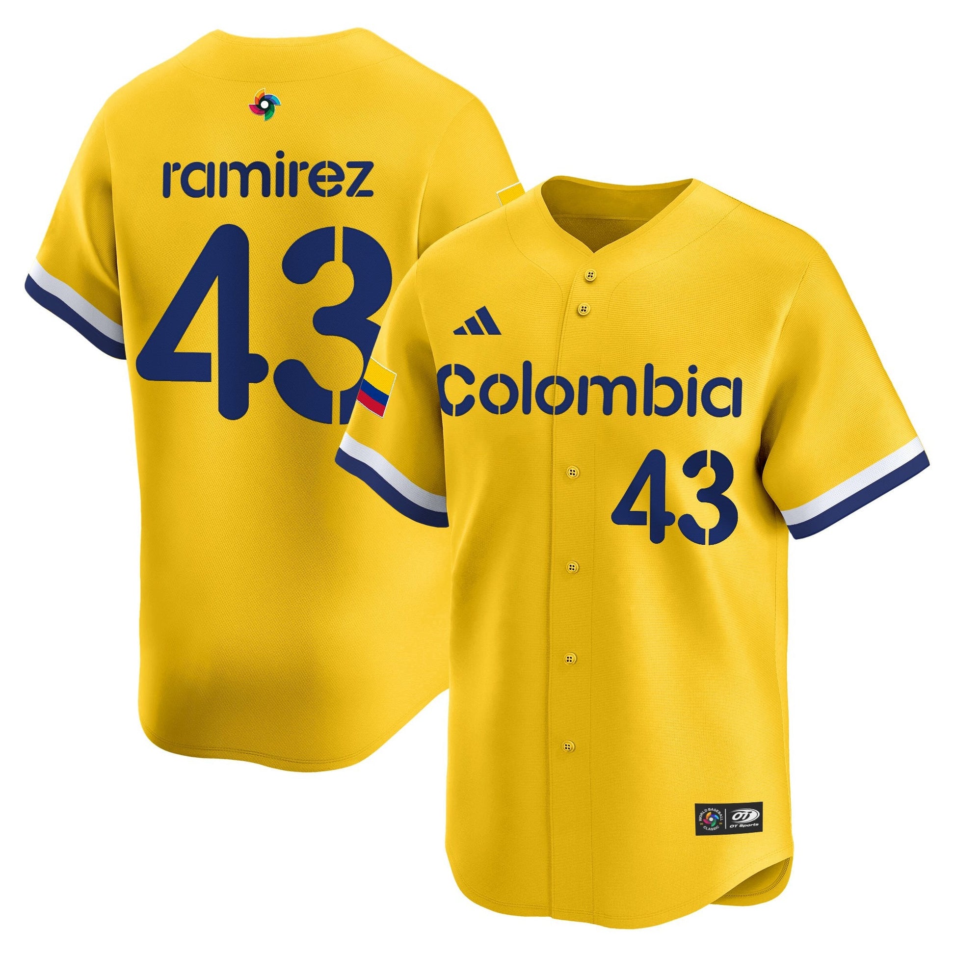 Men's Team Colombia 2026 World Baseball Classic Vapor Premier Jersey - All Stitched
