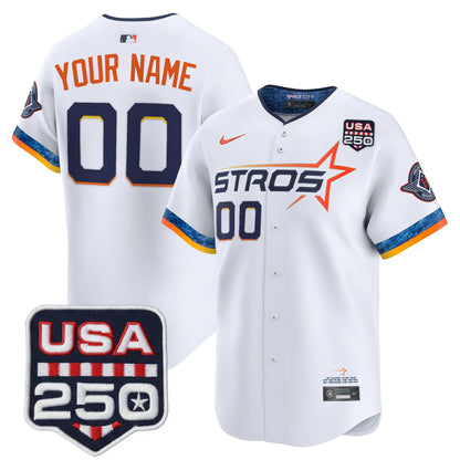 Houston Astros 250America Patch Vapor Premier Limited Custom Jersey - All Stitched