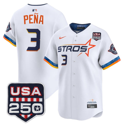 Men’s Houston Astros 250America Patch Vapor Premier Limited Jersey - All Stitched