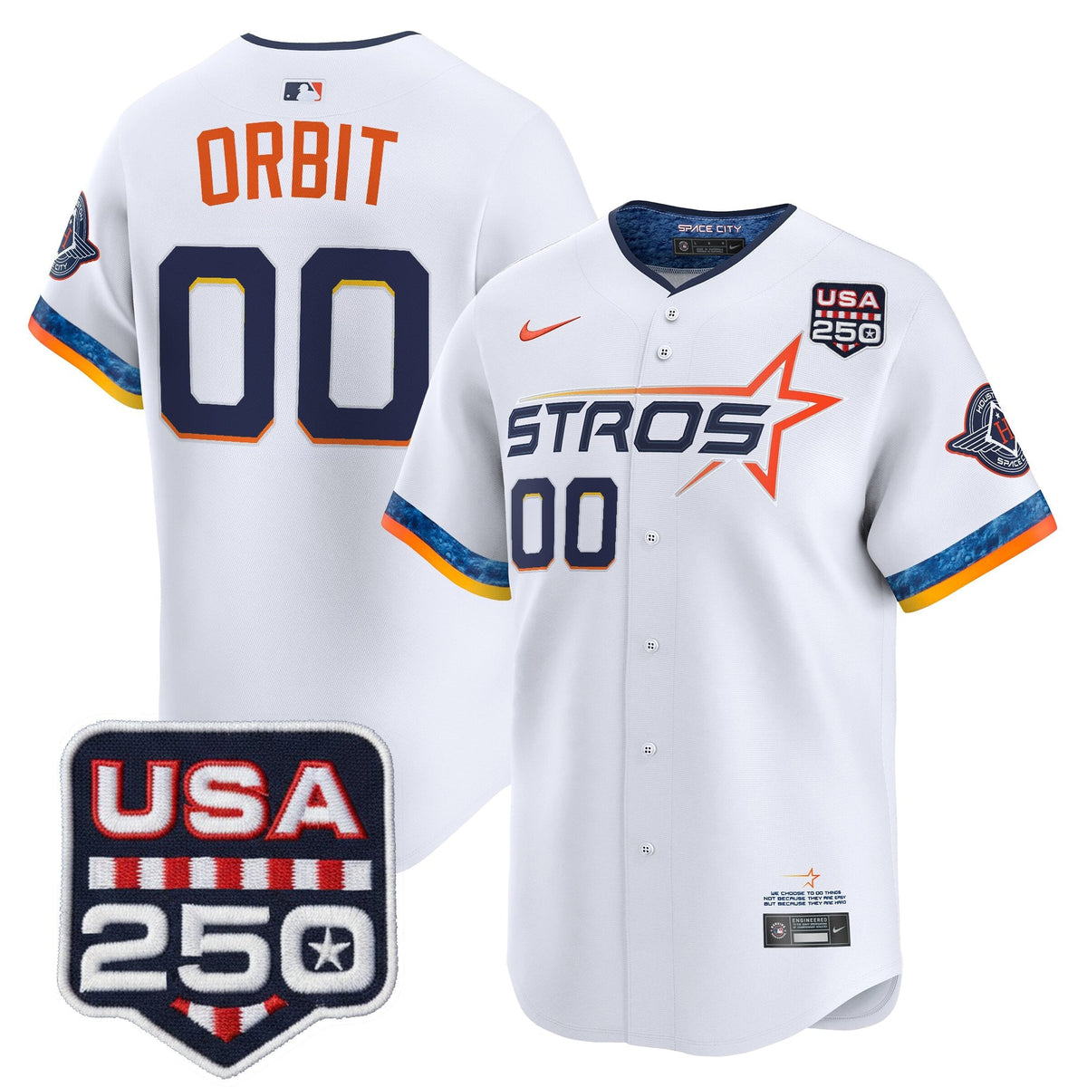 Men’s Houston Astros 250America Patch Vapor Premier Limited Jersey - All Stitched