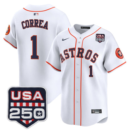 Men’s Houston Astros 250America Patch Vapor Premier Limited Jersey - All Stitched
