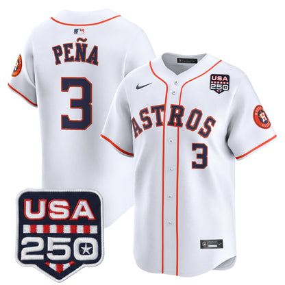 Men’s Houston Astros 250America Patch Vapor Premier Limited Jersey - All Stitched