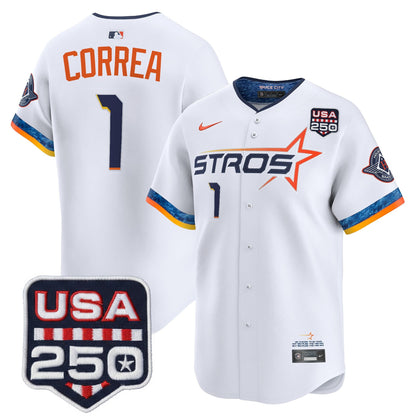 Men’s Houston Astros 250America Patch Vapor Premier Limited Jersey - All Stitched