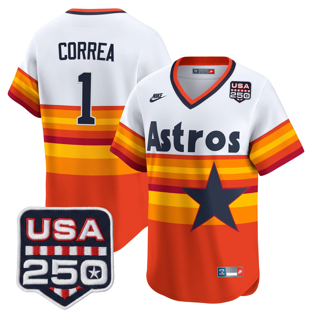 Men’s Houston Astros 250America Patch Vapor Premier Limited Jersey - All Stitched
