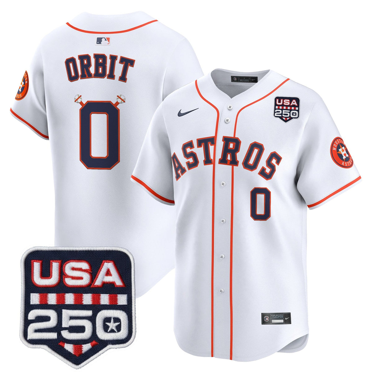 Men’s Houston Astros 250America Patch Vapor Premier Limited Jersey - All Stitched