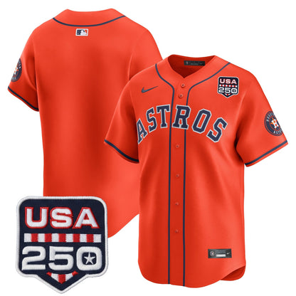 Men’s Houston Astros 250America Patch Vapor Premier Limited Jersey - All Stitched