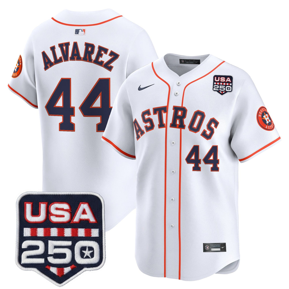Men’s Houston Astros 250America Patch Vapor Premier Limited Jersey - All Stitched