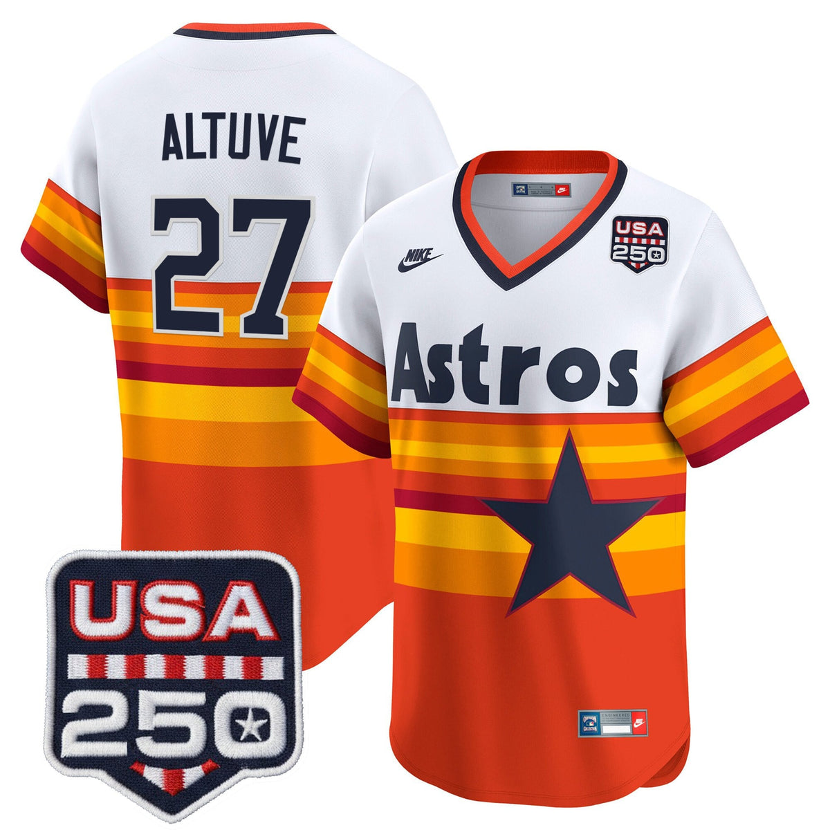 Men’s Houston Astros 250America Patch Vapor Premier Limited Jersey - All Stitched