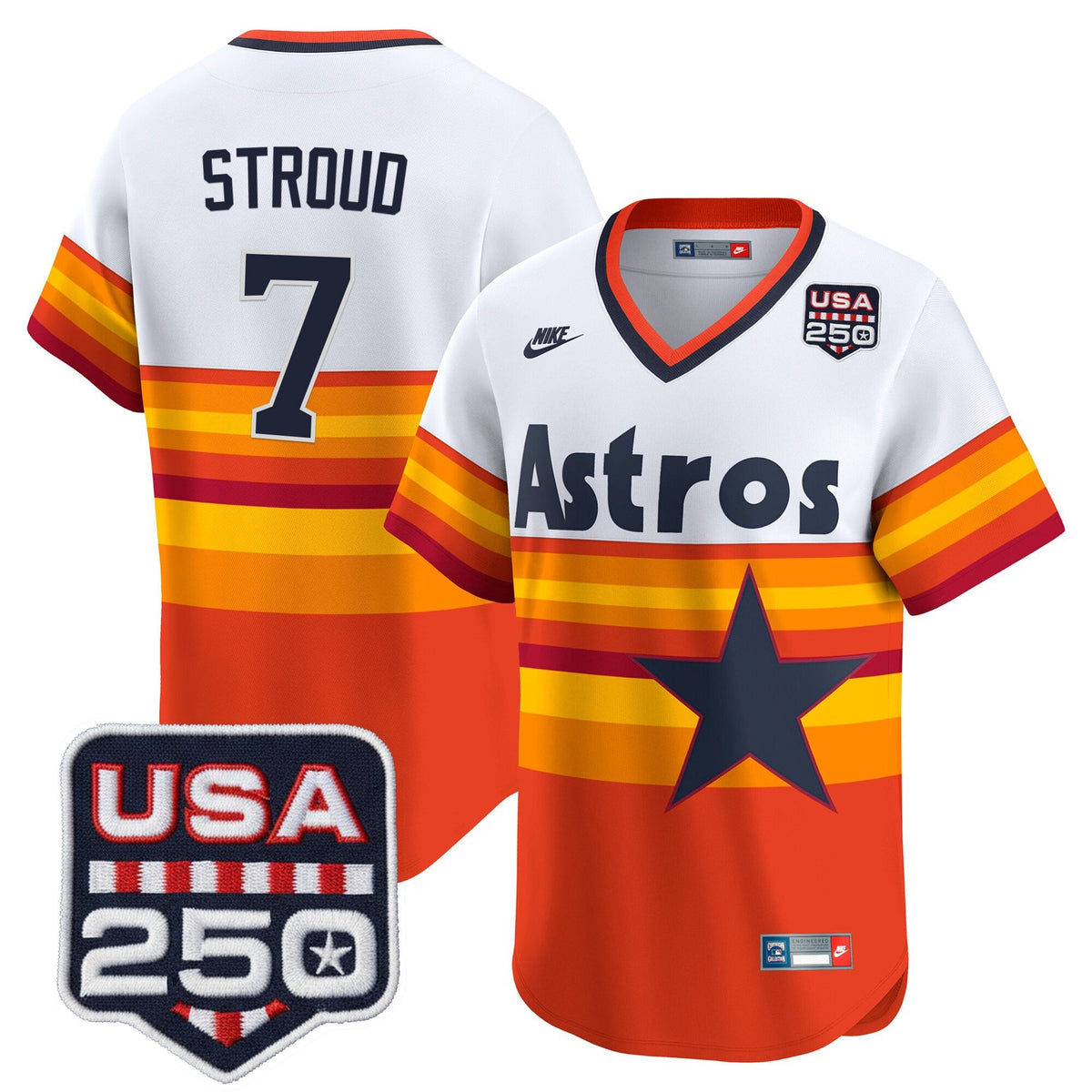 Men’s Houston Astros 250America Patch Vapor Premier Limited Jersey - All Stitched