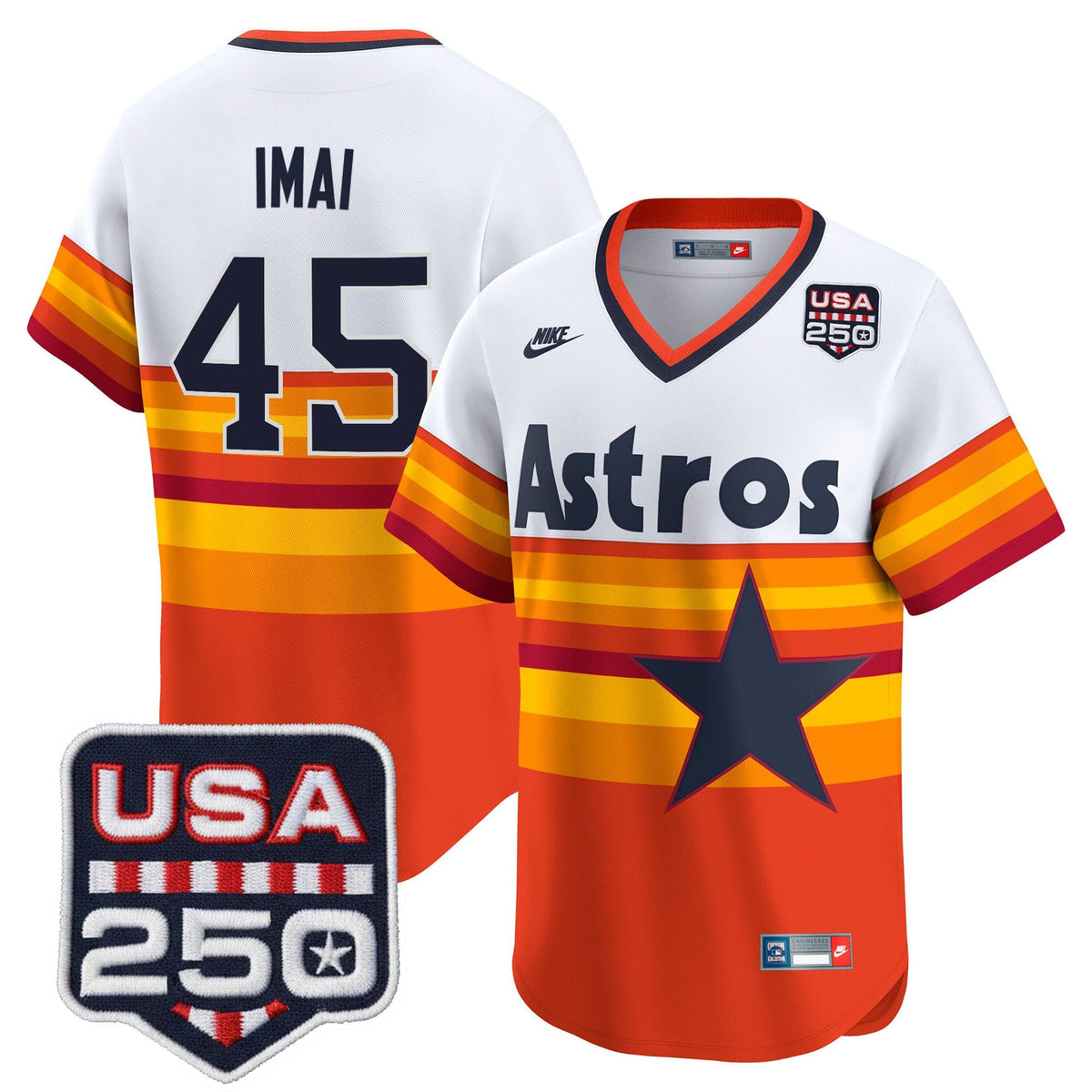 Men’s Houston Astros 250America Patch Vapor Premier Limited Jersey - All Stitched