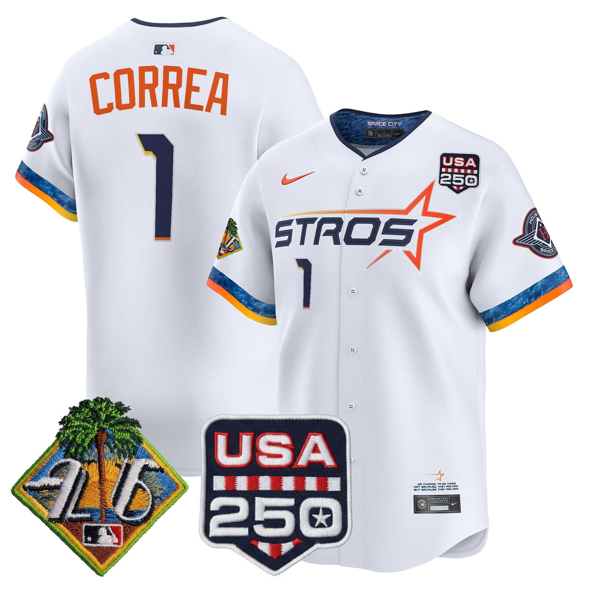 Men's Houston Astros 2026 Spring Training & 250America Patch Vapor Premier Limited Jersey - All Stitched