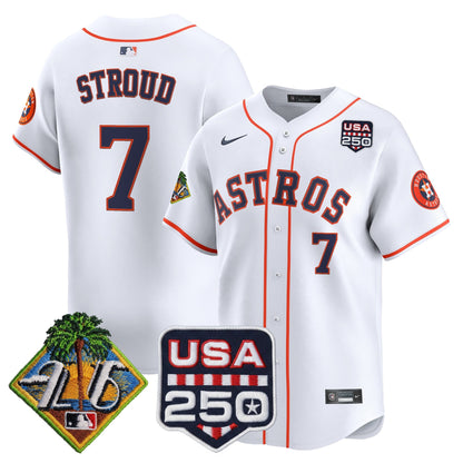 Men's Houston Astros 2026 Spring Training & 250America Patch Vapor Premier Limited Jersey - All Stitched