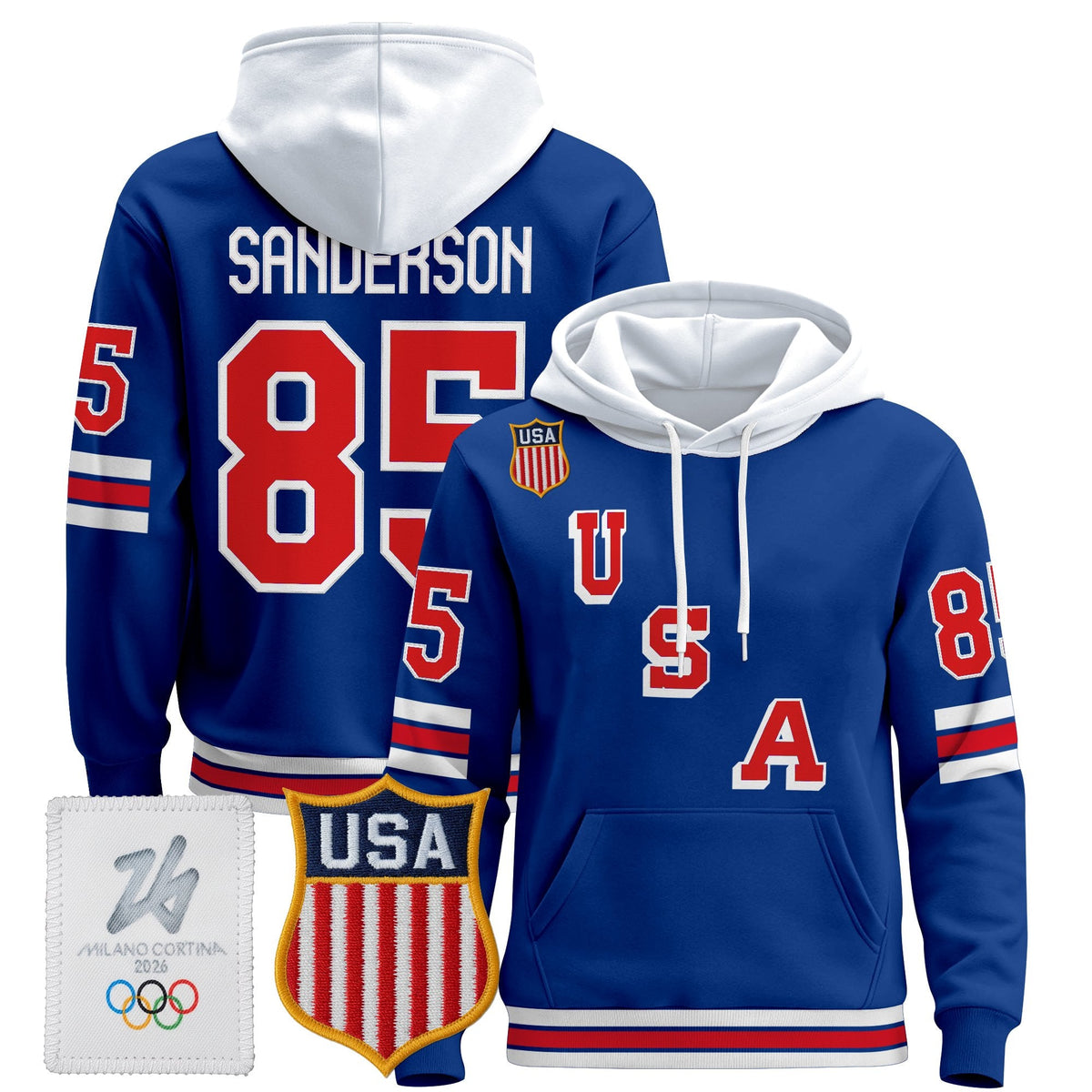 Men's 2026 USA Olympic Premium Hockey Hoodie - All Stitched