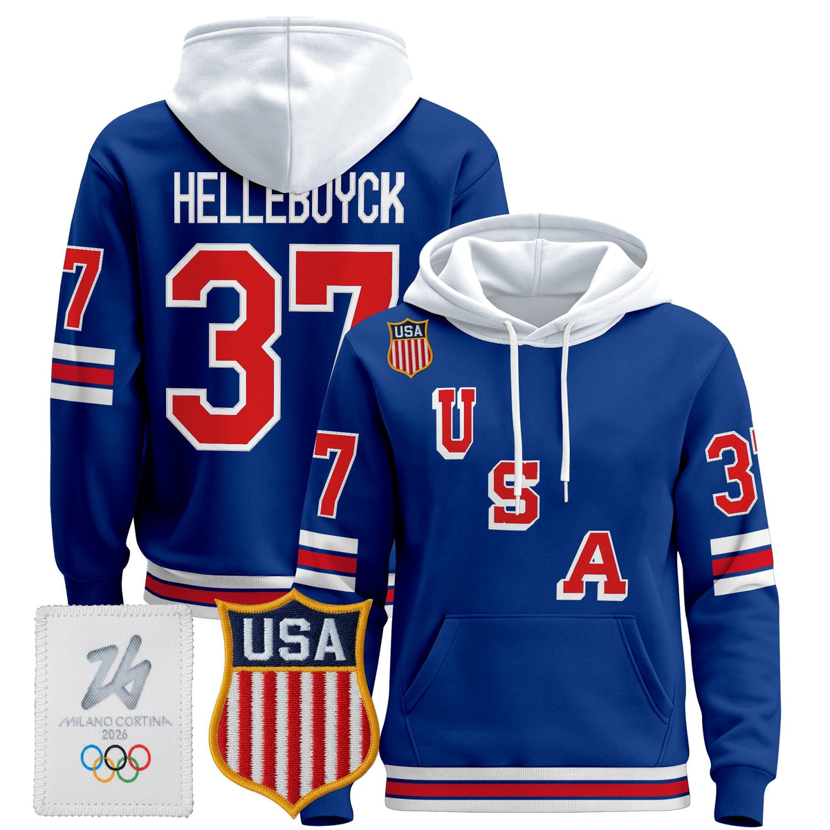 Men's 2026 USA Olympic Premium Hockey Hoodie - All Stitched
