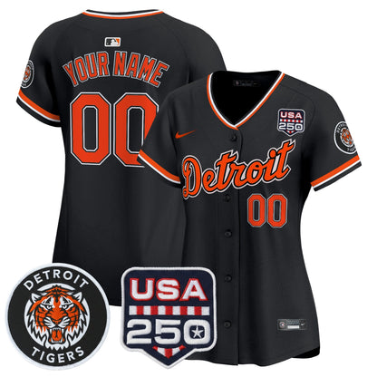 Detroit Tigers 2026 Alternate Vapor Premier Limited Custom Jersey - 250America Patch - All Stitched