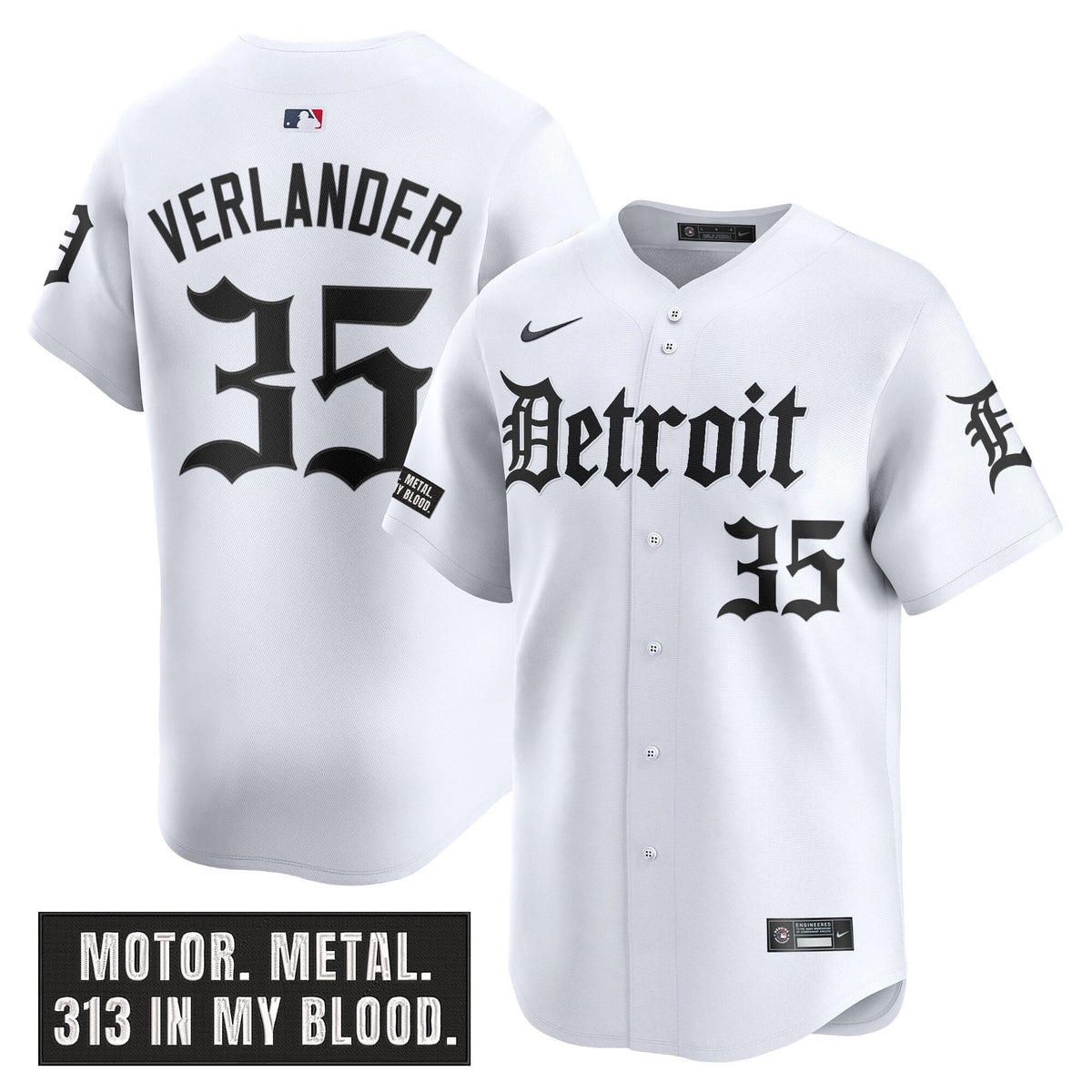 Men's Detroit Tigers 'Motor Gothic Edition' Vapor Premier Limited Jersey - All Stitched