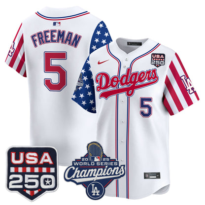 Men's Los Angeles "Dodgers America250" Edition Vapor Premier Limited Jersey V2 - All Stitched
