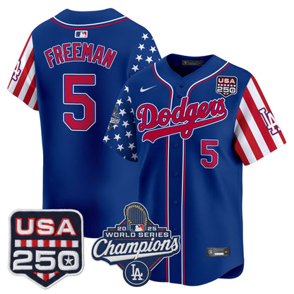 Men's Los Angeles "Dodgers America250" Edition Vapor Premier Limited Jersey V2 - All Stitched