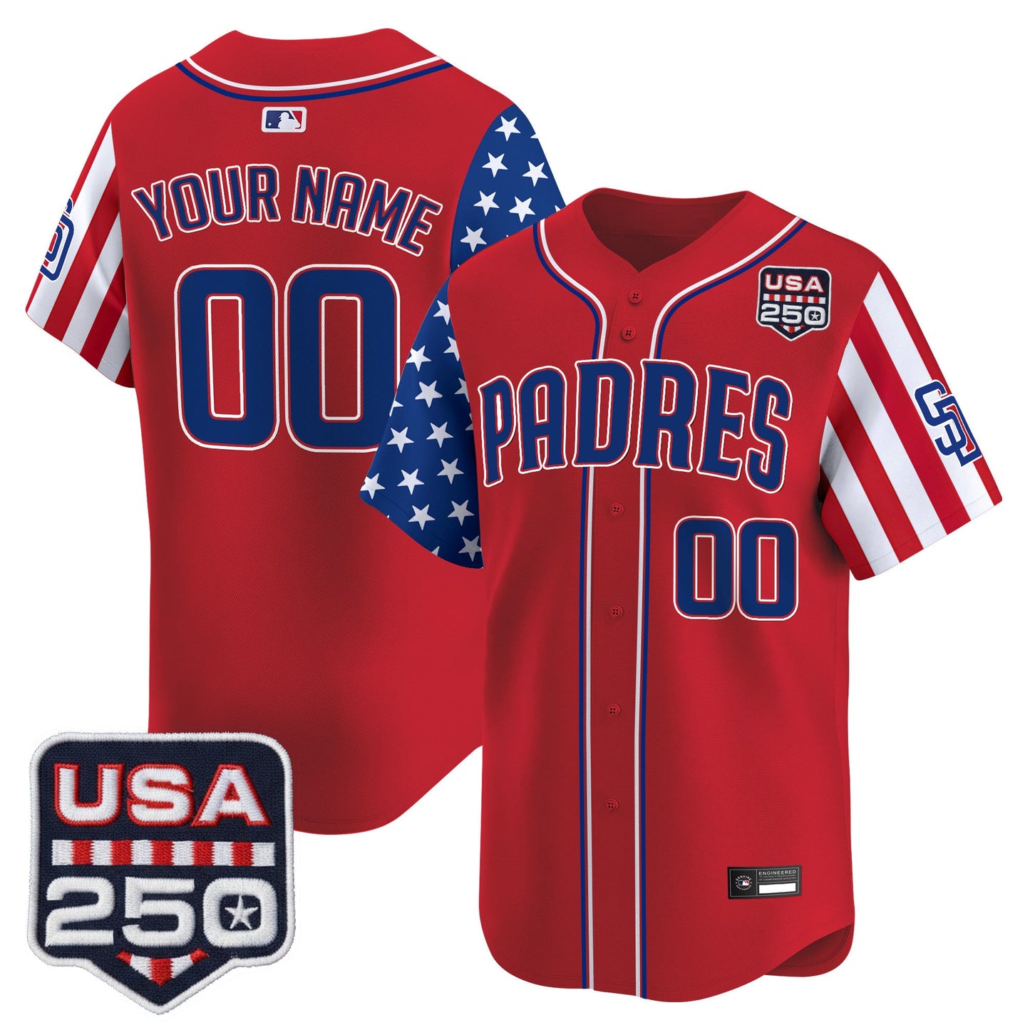 San Diego Padres "America250 Edition" Vapor Premier Limited Custom Jersey - All Stitched