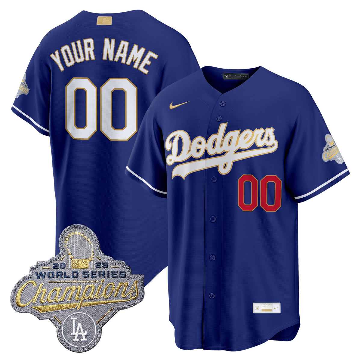 Los Angeles Dodgers "Gold Collection" Premier Limited Custom Jersey - All Stitched