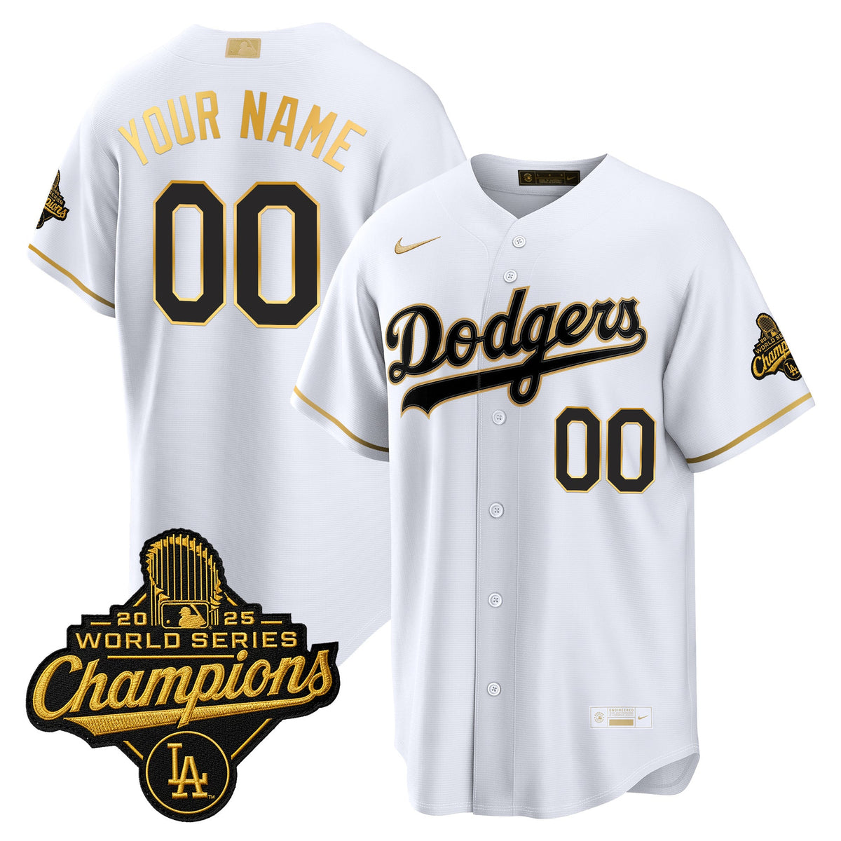 Los Angeles Dodgers "Gold Collection" Premier Limited Custom Jersey - All Stitched