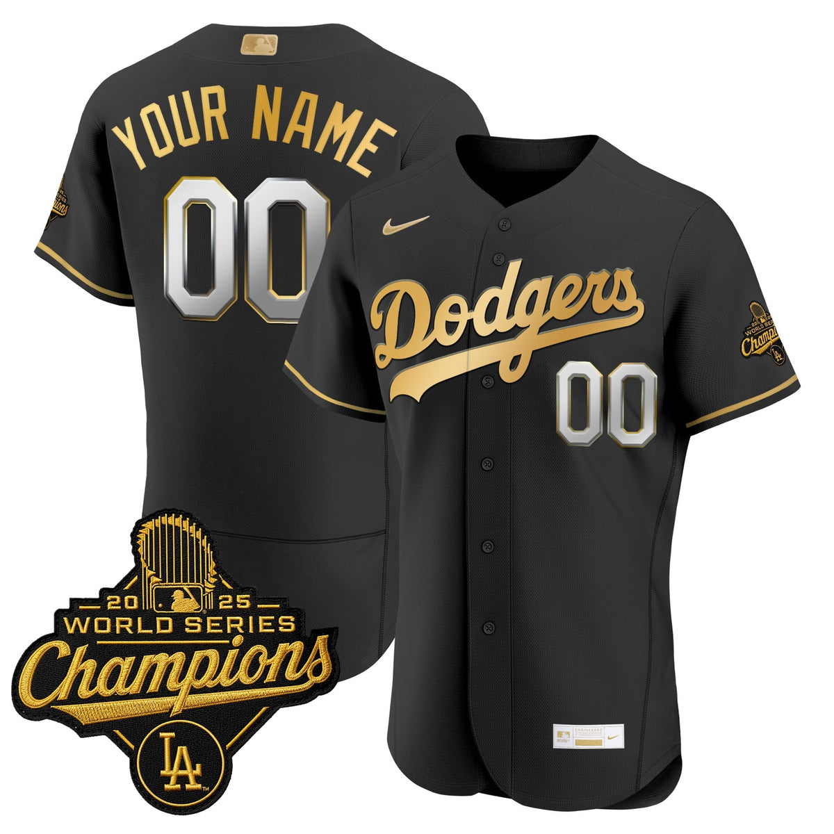 Los Angeles Dodgers "Gold Collection" Premier Elite Custom Jersey - All Stitched