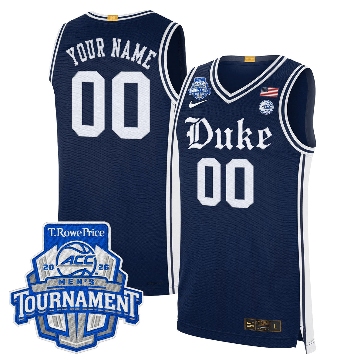Duke Blue Devils 2026 ACC Conference Tournament Champions Custom Basketball Jersey - All Stitched