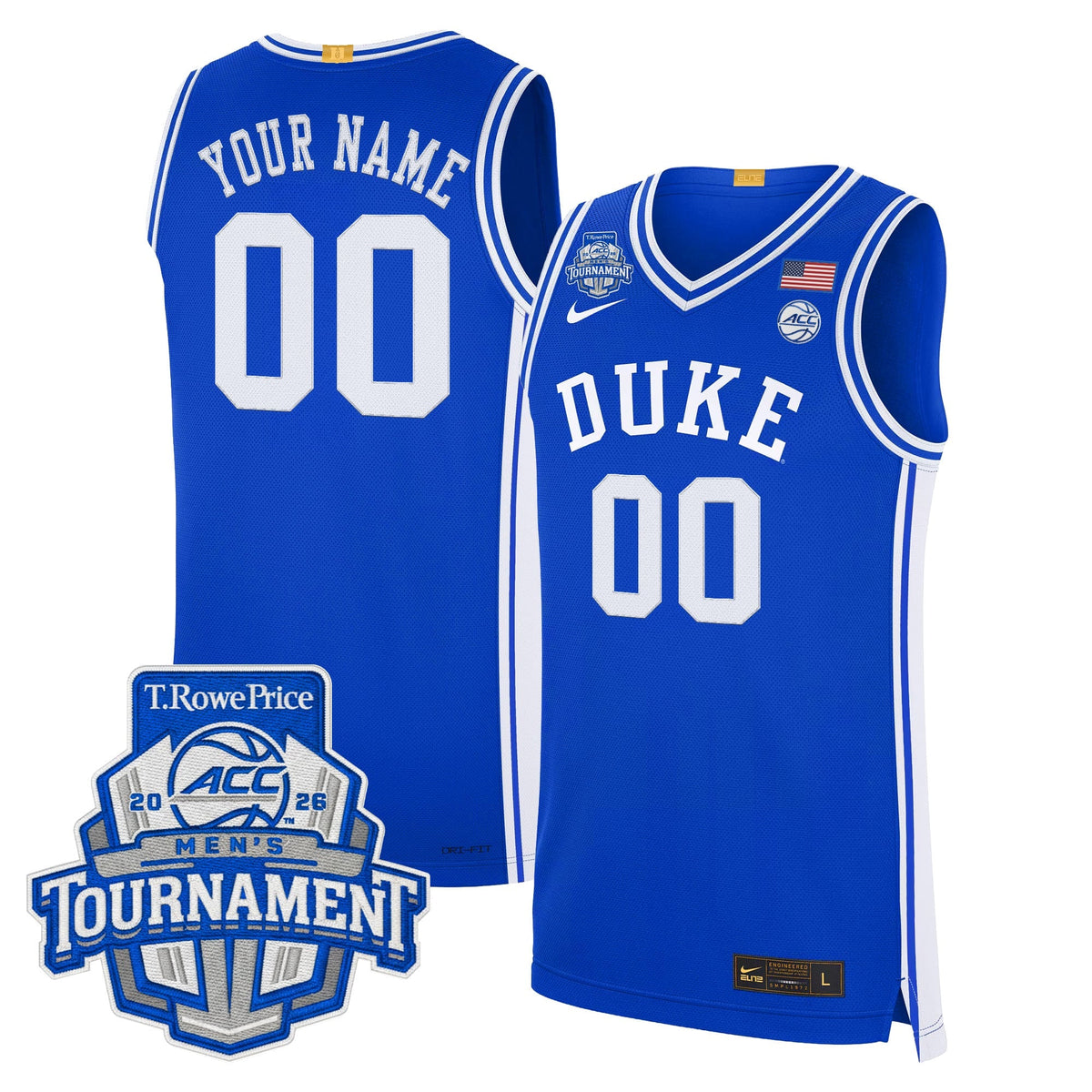 Duke Blue Devils 2026 ACC Conference Tournament Champions Custom Basketball Jersey - All Stitched