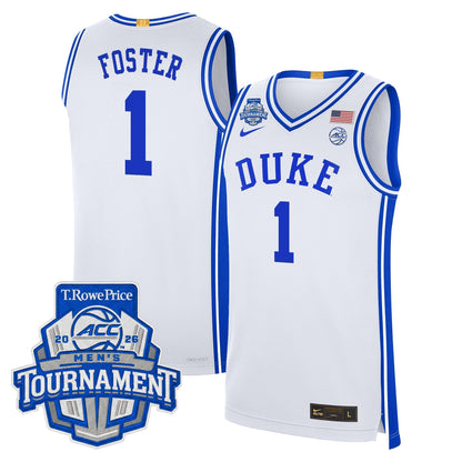 Men's Duke Blue Devils 2026 ACC Conference Tournament Champions Basketball Jersey - All Stitched
