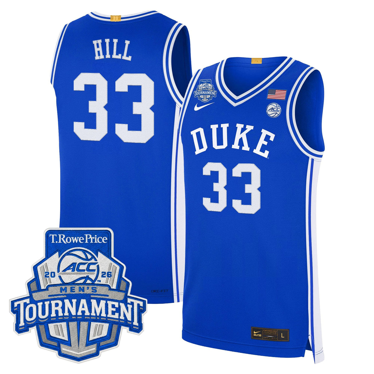 Men's Duke Blue Devils 2026 ACC Conference Tournament Champions Basketball Jersey - All Stitched