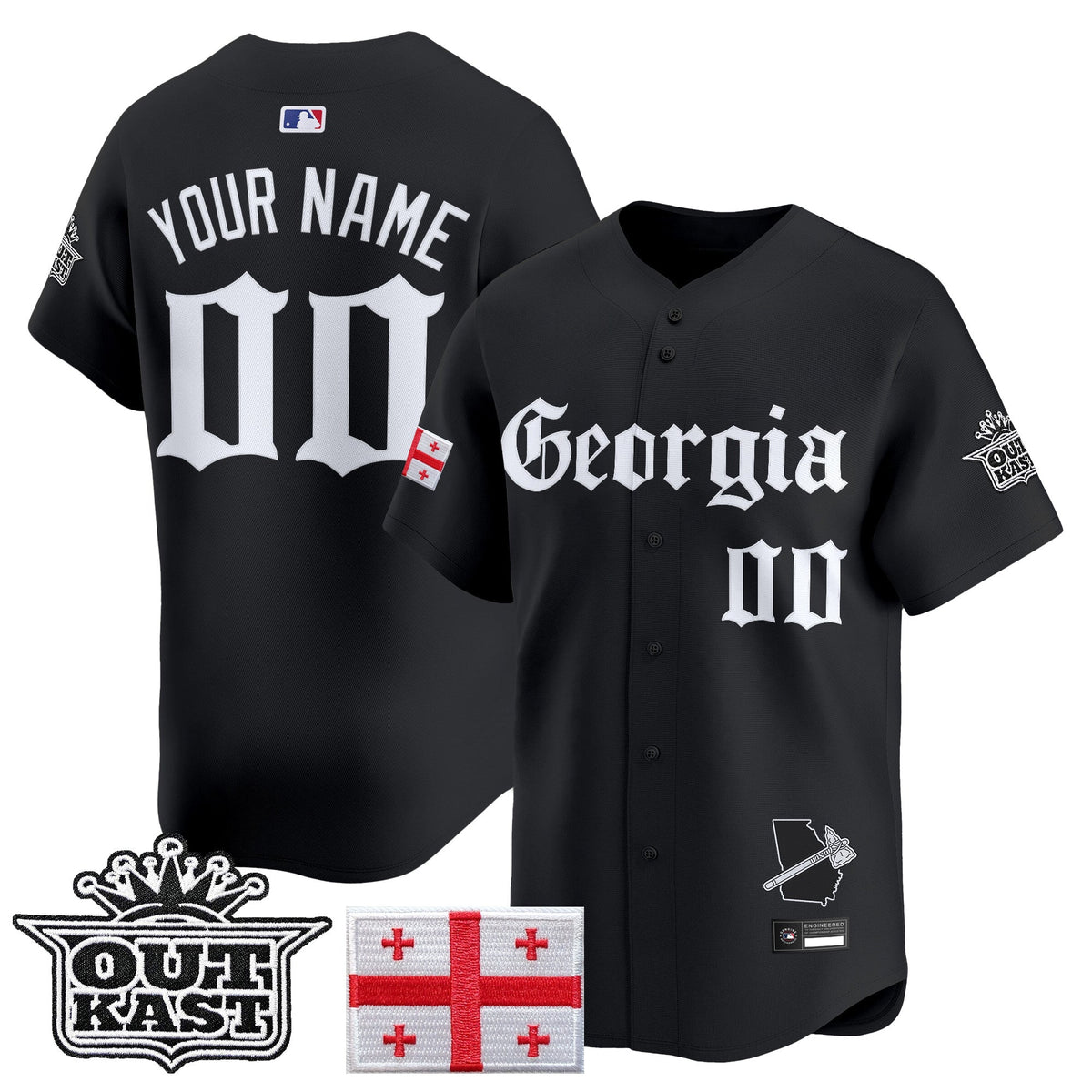 Atlanta Braves 'Georgia x Outkast Gothic Edition' Vapor Premier Limited Custom Jersey - All Stitched