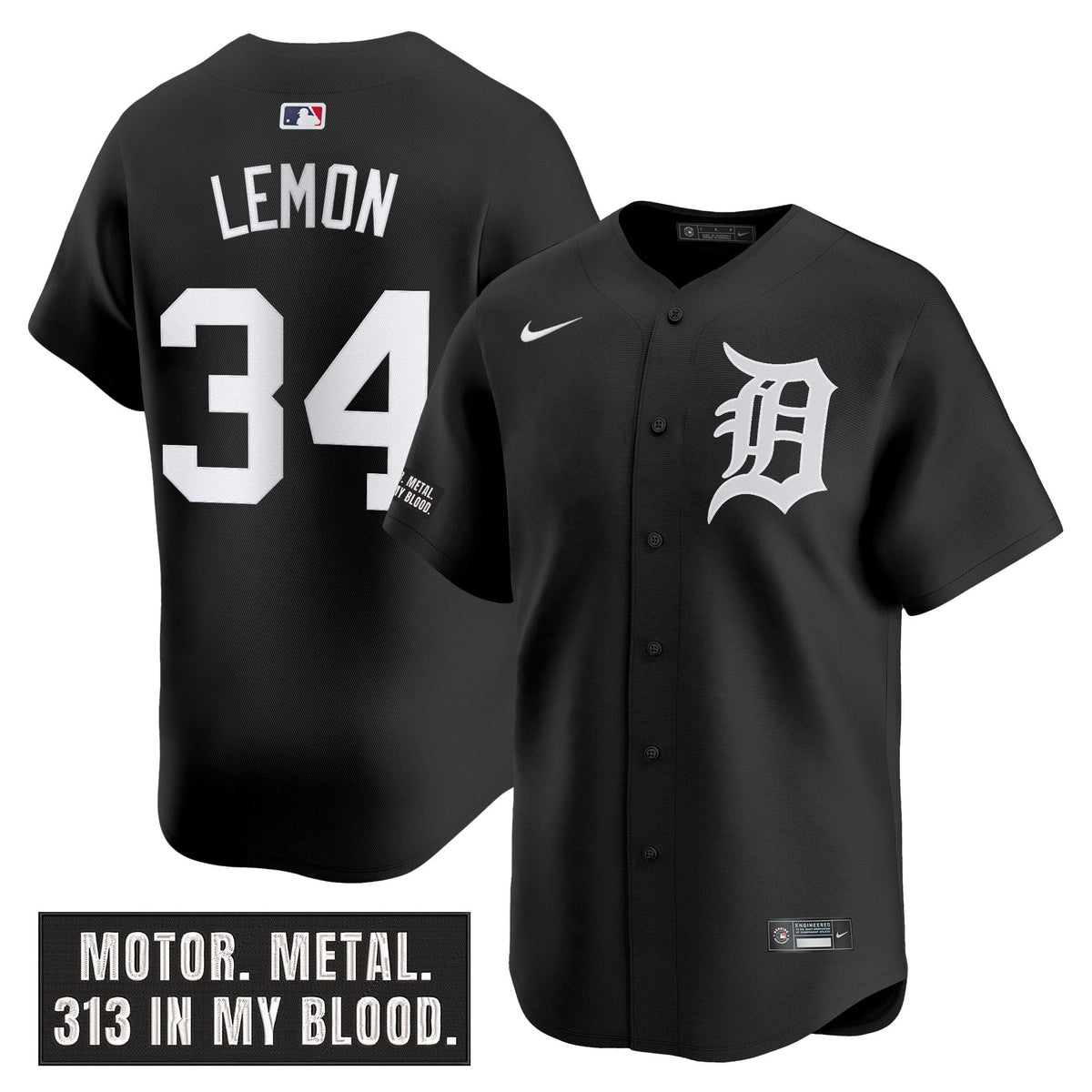 Men's Detroit Tigers 'Motor Gothic Edition' Vapor Premier Limited Jersey - All Stitched