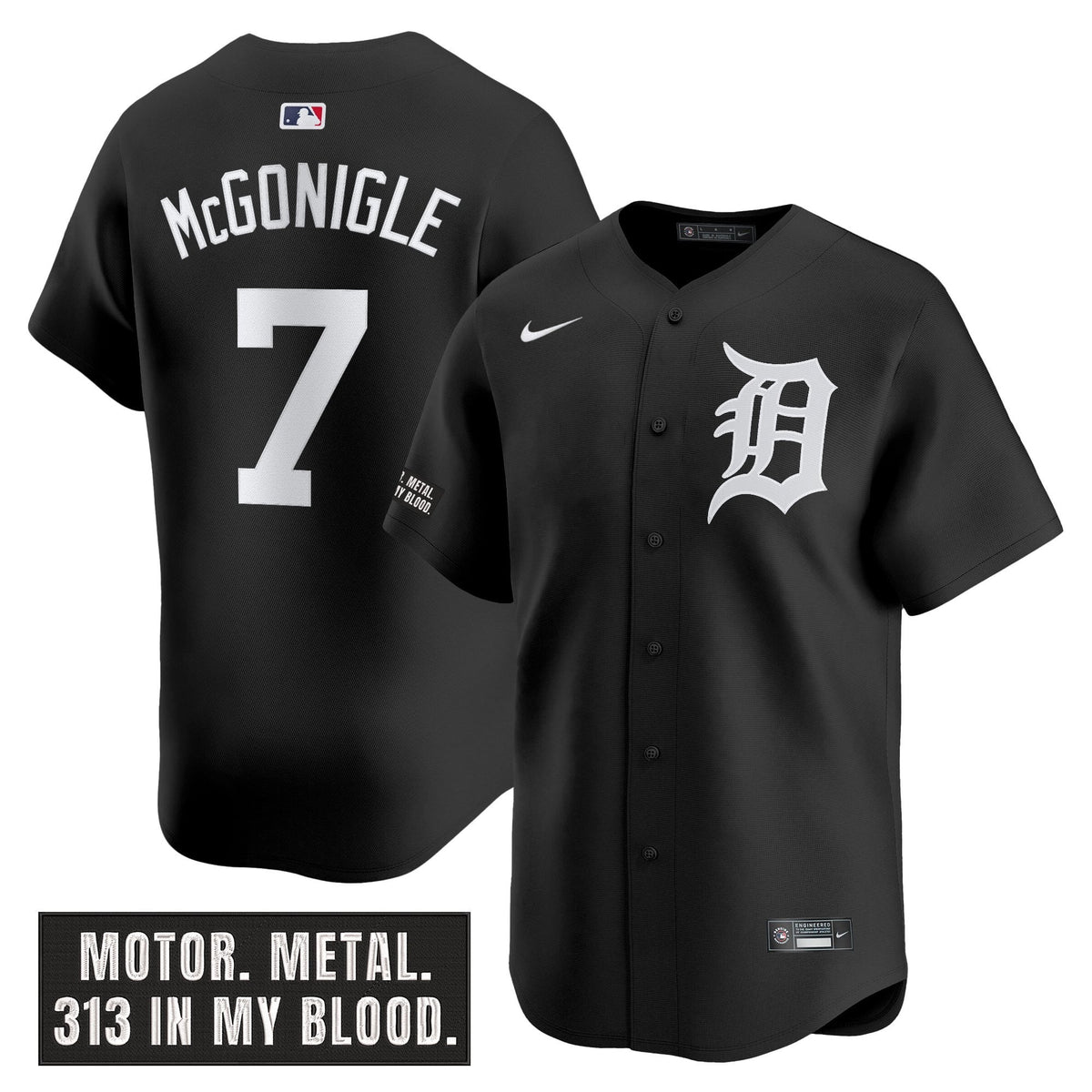 Men's Detroit Tigers 'Motor Gothic Edition' Vapor Premier Limited Jersey - All Stitched