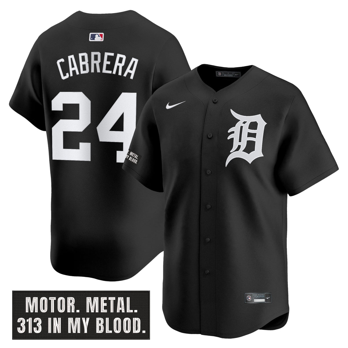 Men's Detroit Tigers 'Motor Gothic Edition' Vapor Premier Limited Jersey - All Stitched