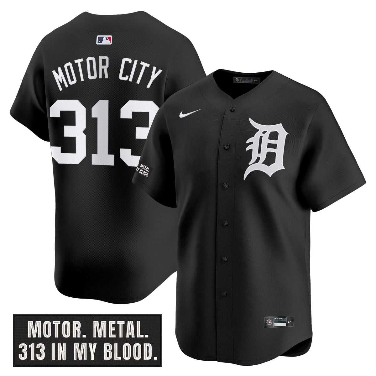 Men's Detroit Tigers 'Motor Gothic Edition' Vapor Premier Limited Jersey - All Stitched