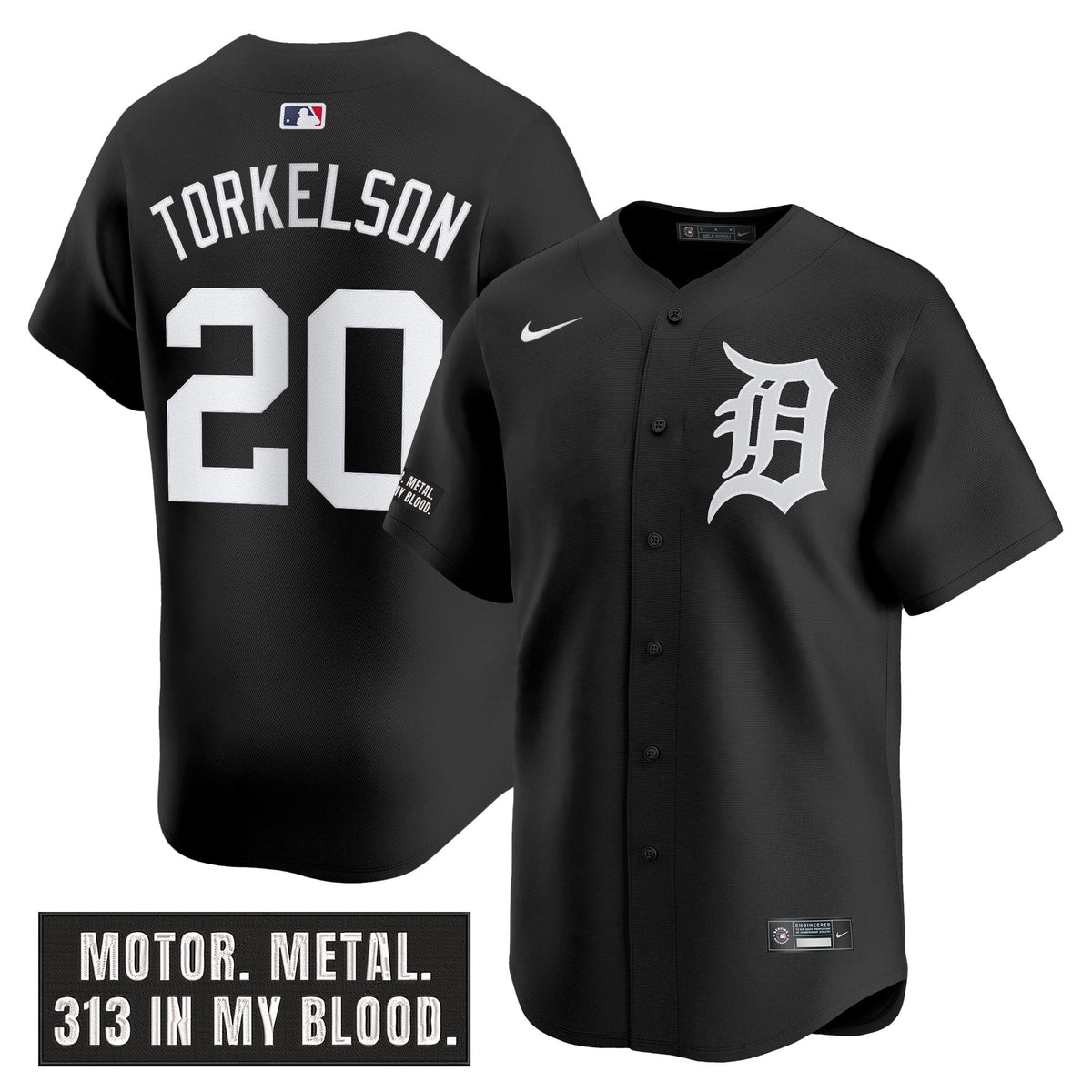 Men's Detroit Tigers 'Motor Gothic Edition' Vapor Premier Limited Jersey - All Stitched