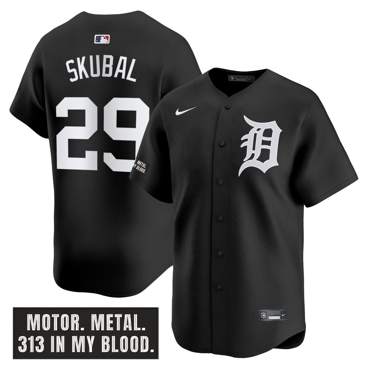 Men's Detroit Tigers 'Motor Gothic Edition' Vapor Premier Limited Jersey - All Stitched