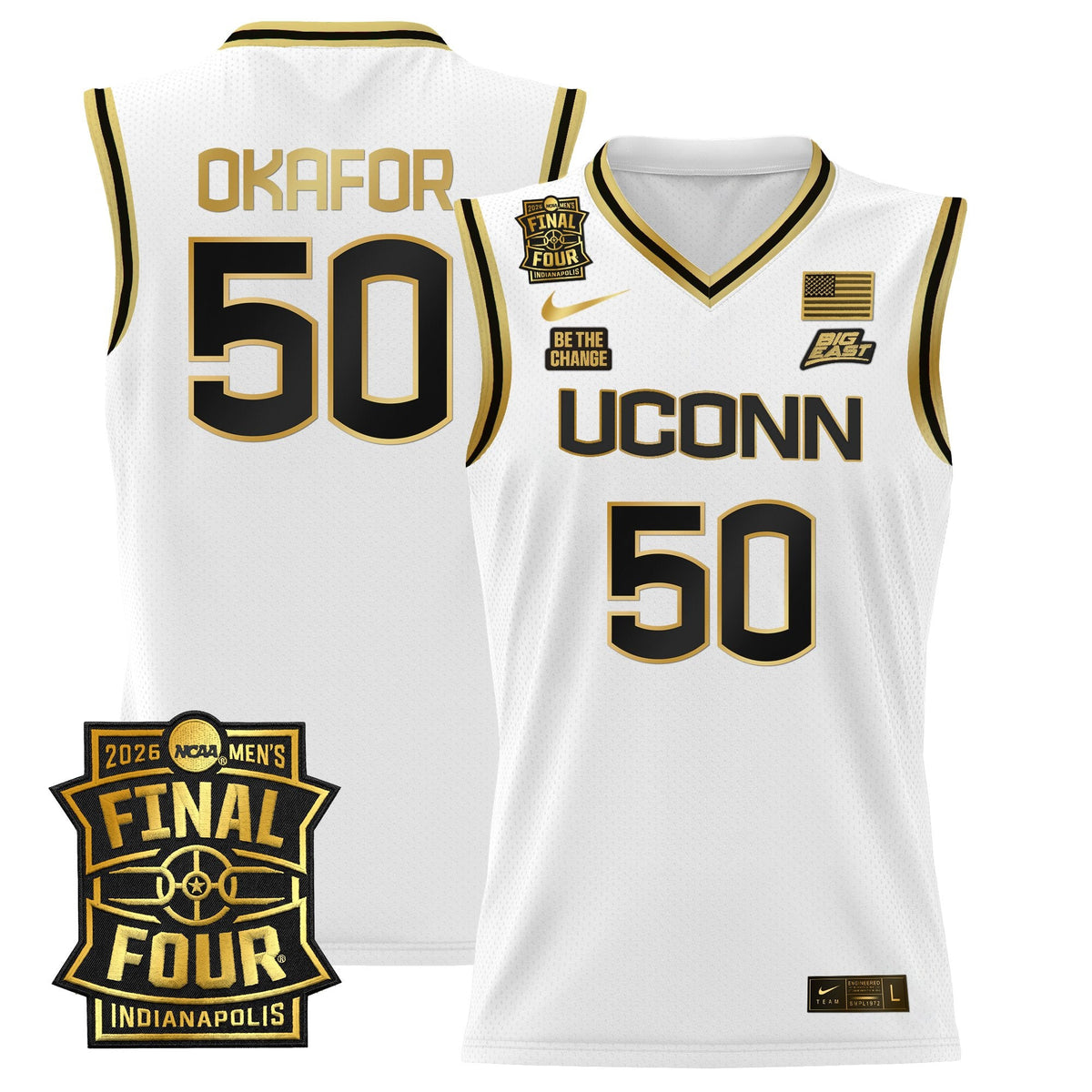 Men's UConn Huskies 2026 Final Four Patch Basketball Jersey - All Stitched