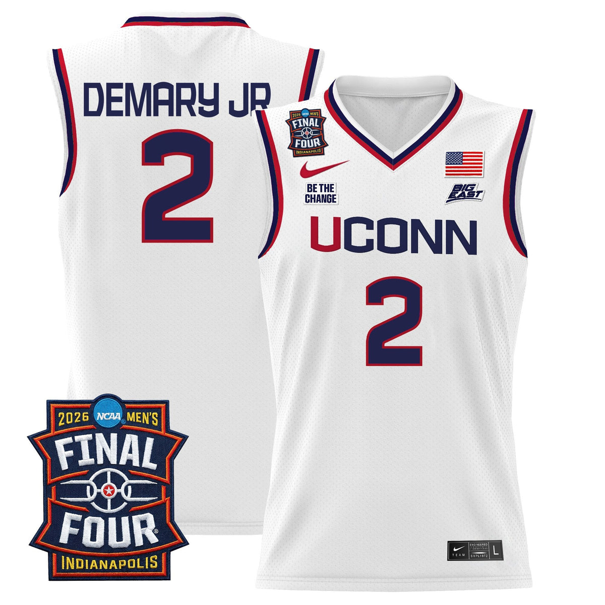 Men's UConn Huskies 2026 Final Four Patch Basketball Jersey - All Stitched