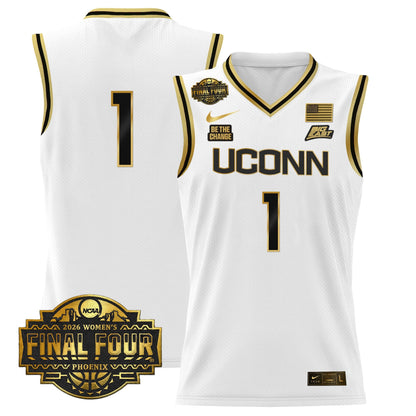 Men's Size - UConn Huskies 2026 Women's Tournament Final Four Basketball Jersey - All Stitched