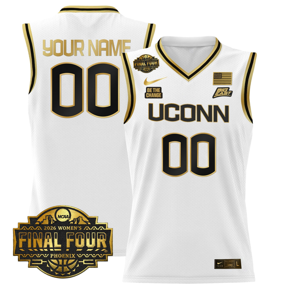 UConn Huskies 2026 Women's Tournament Final Four Custom Basketball Jersey - All Stitched
