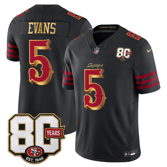  San Francisco 49ers 80th Anniversary Patch Vapor Limited Jersey - Rivalries Edition - Stitched