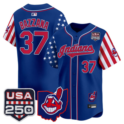 Men's Cleveland Indians "America250 Edition" Vapor Premier Limited Jersey - All Stitched