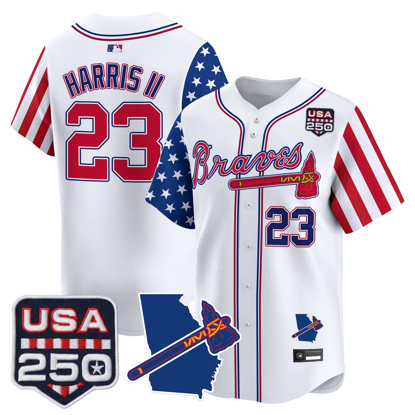 Men's Atlanta Braves "America 250 Edition" Vapor Premier Limited Jersey - All Stitched