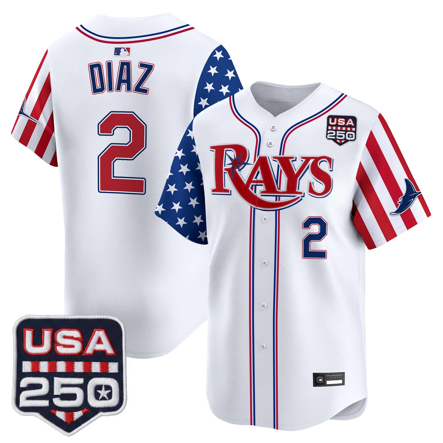 Tampa Bay Rays "America 250 Edition" Vapor Premier Limited Jersey - All Stitched